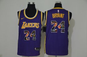 Wholesale Cheap Men\'s Los Angeles Lakers #24 Kobe Bryant Purple Nike Swingman Stitched NBA Fashion Jersey
