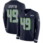 Wholesale Cheap Nike Seahawks #49 Shaquem Griffin Steel Blue Team Color Men's Stitched NFL Limited Therma Long Sleeve Jersey