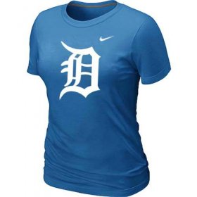 Wholesale Cheap Women\'s Detroit Tigers Heathered Nike Light Blue Blended T-Shirt