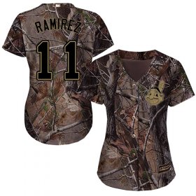 Wholesale Cheap Indians #11 Jose Ramirez Camo Realtree Collection Cool Base Women\'s Stitched MLB Jersey