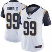 Wholesale Cheap Nike Rams #99 Aaron Donald White Women's Stitched NFL Vapor Untouchable Limited Jersey