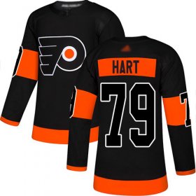 Wholesale Cheap Adidas Flyers #79 Carter Hart Black Alternate Authentic Stitched NHL Jersey