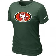 Wholesale Cheap Women's Nike San Francisco 49ers Logo NFL T-Shirt Dark Green