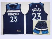 Wholesale Cheap Men's Minnesota Timberwolves #23 Jimmy Butler New Navy Blue 2017-2018 Nike Swingman Stitched NBA Jersey With Shorts