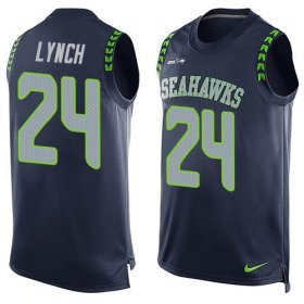 Wholesale Cheap Nike Seahawks #24 Marshawn Lynch Steel Blue Team Color Men\'s Stitched NFL Limited Tank Top Jersey