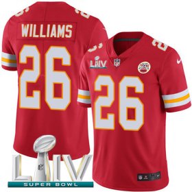 Wholesale Cheap Nike Chiefs #26 Damien Williams Red Super Bowl LIV 2020 Team Color Men\'s Stitched NFL Vapor Untouchable Limited Jersey