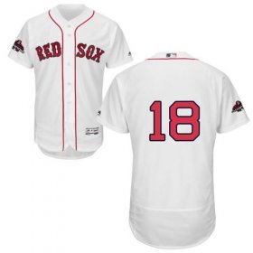 Wholesale Cheap Red Sox #18 Mitch Moreland White Flexbase Authentic Collection 2018 World Series Stitched MLB Jersey