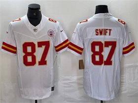 Cheap Men\'s Kansas City Chiefs #87 Taylor Swift White F.U.S.E. Vapor Untouchable Limited Stitched Jersey