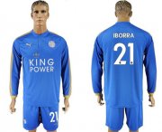 Wholesale Cheap Leicester City #21 Iborra Home Long Sleeves Soccer Club Jersey