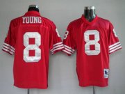 Wholesale Cheap Mitchell and Ness 49ers #8 Steve Young Stitched Red NFL Jersey