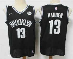 Wholesale Cheap Men\'s Brooklyn Nets #13 James Harden 2021 Black Swingman Stitched NBA Jersey With The NEW Sponsor Logo
