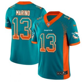 Wholesale Cheap Nike Dolphins #13 Dan Marino Aqua Green Team Color Men\'s Stitched NFL Limited Rush Drift Fashion Jersey