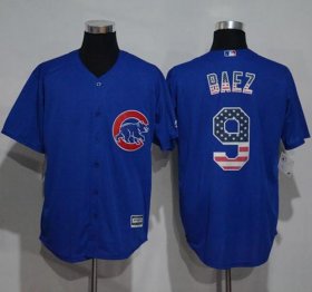 Wholesale Cheap Cubs #9 Javier Baez Blue USA Flag Fashion Stitched MLB Jersey