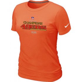 Wholesale Cheap Women\'s Nike San Francisco 49ers 2012 NFC Conference Champions Trophy Collection Long T-Shirt Orange
