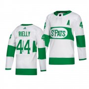 Wholesale Cheap Maple Leafs #44 Morgan Rielly adidas White 2019 St. Patrick's Day Authentic Player Stitched NHL Jersey