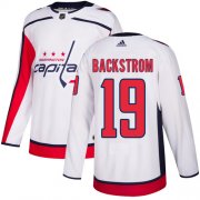 Wholesale Cheap Adidas Capitals #19 Nicklas Backstrom White Road Authentic Stitched Youth NHL Jersey