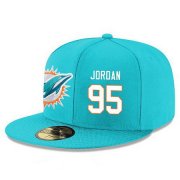 Wholesale Cheap Miami Dolphins #95 Dion Jordan Snapback Cap NFL Player Aqua Green with White Number Stitched Hat