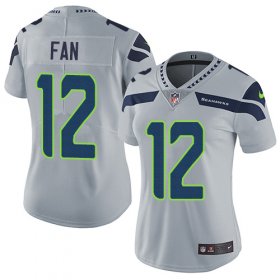 Wholesale Cheap Nike Seahawks #12 Fan Grey Alternate Women\'s Stitched NFL Vapor Untouchable Limited Jersey