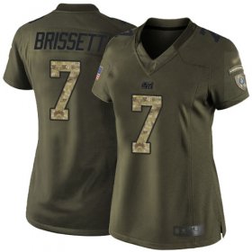 Wholesale Cheap Nike Colts #7 Jacoby Brissett Green Women\'s Stitched NFL Limited 2015 Salute to Service Jersey