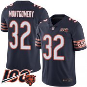 Wholesale Cheap Nike Bears #32 David Montgomery Navy Blue Team Color Men's Stitched NFL 100th Season Vapor Limited Jersey