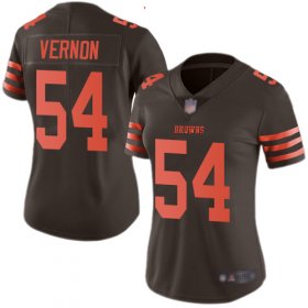 Wholesale Cheap Nike Browns #54 Olivier Vernon Brown Women\'s Stitched NFL Limited Rush Jersey