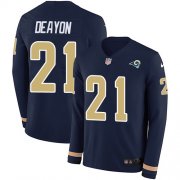 Wholesale Cheap Nike Rams #21 Donte Deayon Navy Blue Team Color Men's Stitched NFL Limited Therma Long Sleeve Jersey