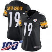 Wholesale Cheap Nike Steelers #19 JuJu Smith-Schuster Black Team Color Women's Stitched NFL 100th Season Vapor Limited Jersey