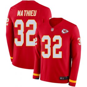 Wholesale Cheap Nike Chiefs #32 Tyrann Mathieu Red Team Color Men\'s Stitched NFL Limited Therma Long Sleeve Jersey