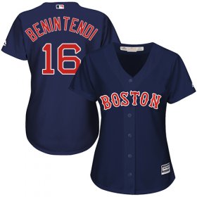Wholesale Cheap Red Sox #16 Andrew Benintendi Navy Blue Alternate Women\'s Stitched MLB Jersey