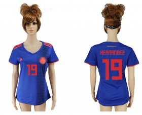 Wholesale Cheap Women\'s Colombia #19 Hernandez Away Soccer Country Jersey