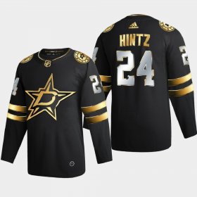 Cheap Dallas Stars #24 Roope Hintz Men\'s Adidas Black Golden Edition Limited Stitched NHL Jersey