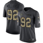 Wholesale Cheap Nike Jets #92 Leonard Williams Black Youth Stitched NFL Limited 2016 Salute to Service Jersey