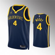 Wholesale Cheap Men's Golden State Warriors #4 Moses Moody Navy Statement EditionStitched Jersey
