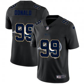 Wholesale Cheap Los Angeles Rams #99 Aaron Donald Men\'s Nike Team Logo Dual Overlap Limited NFL Jersey Black