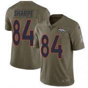 Wholesale Cheap Nike Broncos #84 Shannon Sharpe Olive Men's Stitched NFL Limited 2017 Salute to Service Jersey