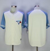 Wholesale Cheap Blue Jays Blank Cream/Blue Exclusive New Cool Base Stitched MLB Jersey