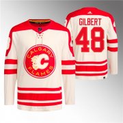 Cheap Men's Calgary Flames #48 Dennis Gilbert 2023 Cream Classic Primegreen Stitched Jersey