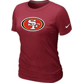 Wholesale Cheap Women\'s Nike San Francisco 49ers Logo NFL T-Shirt Red