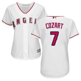 Wholesale Cheap Angels #7 Zack Cozart White Home Women\'s Stitched MLB Jersey