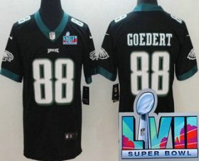Cheap Men\'s Philadelphia Eagles #88 Dallas Goedert Limited Black Super Bowl LVII Vapor Jersey