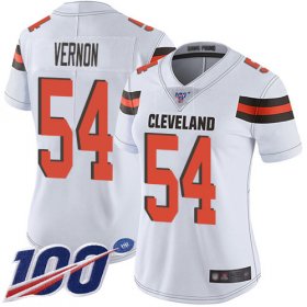 Wholesale Cheap Nike Browns #54 Olivier Vernon White Women\'s Stitched NFL 100th Season Vapor Limited Jersey
