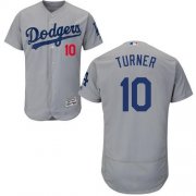 Wholesale Cheap Dodgers #10 Justin Turner Grey Flexbase Authentic Collection Stitched MLB Jersey