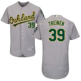 Wholesale Cheap Athletics #39 Blake Treinen Grey Flexbase Authentic Collection Stitched MLB Jersey