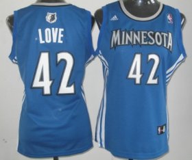 Wholesale Cheap Minnesota Timberwolves #42 Kevin Love Blue Womens Jersey