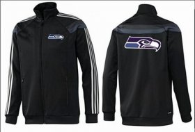 Wholesale Cheap NFL Seattle Seahawks Team Logo Jacket Black_3