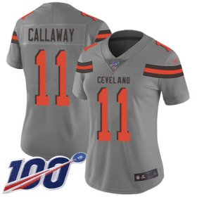 Wholesale Cheap Nike Browns #11 Antonio Callaway Gray Women\'s Stitched NFL Limited Inverted Legend 100th Season Jersey