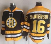 Wholesale Cheap Bruins #16 Derek Sanderson Black/Yellow CCM Throwback New Stitched NHL Jersey