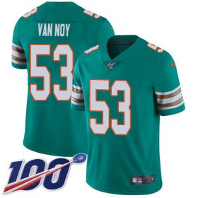 Wholesale Cheap Men\'s Miami Dolphins #53 Kyle Van Noy Aqua Green Alternate Stitched 100th Season Vapor Untouchable Limited Jersey