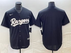 Cheap Men\'s Texas Rangers Blank Black Cool Base Stitched Baseball Jersey