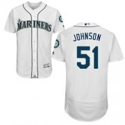 Wholesale Cheap Mariners #51 Randy Johnson White Flexbase Authentic Collection Stitched MLB Jersey